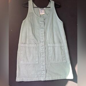 Jungmaven womens jumper Dress in Soft Green size small with pockets and buttons